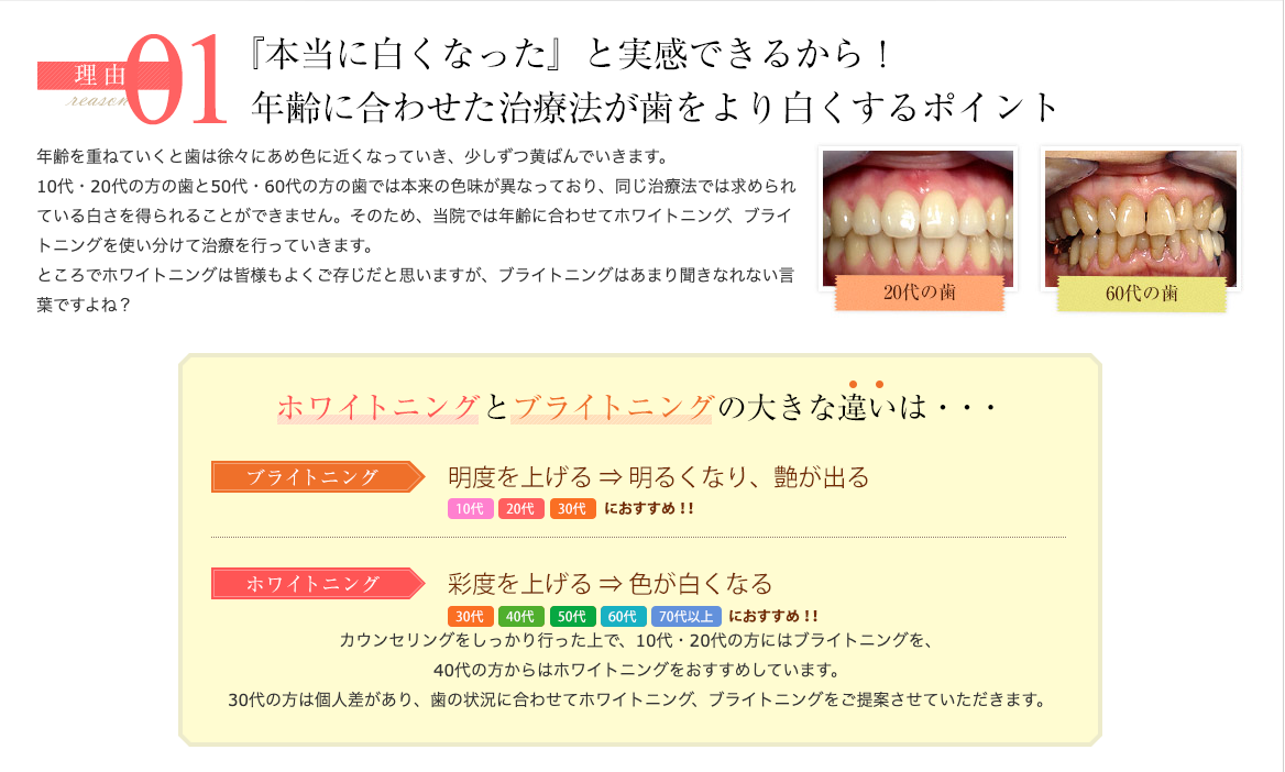 歯の美しさにこだわりたい方のために、ホワイトニングや歯肉のピーリングを提供しています