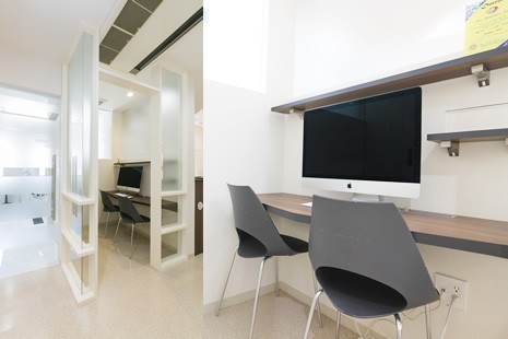 自費診療前にはカウンセリングコーナーにてご相談ください