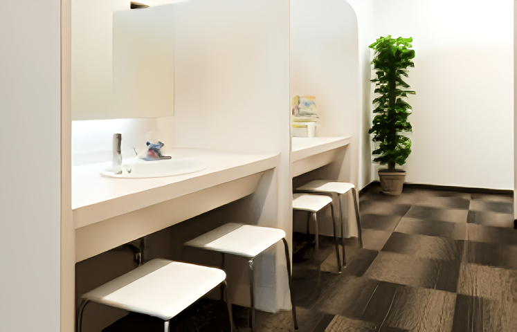 ①外観②受付③ブラッシングコーナー