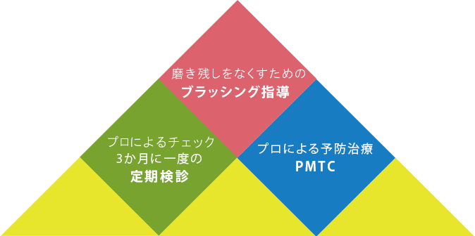 定期的なメンテナンスとプロフェッショナルケアを通じて、虫歯や歯周病の発症を防ぐ取り組みを実施しています