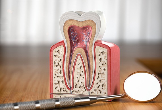 歯がズキズキと痛む症状や、歯の根の先に膿がたまっているケースに対し、精密な根管治療を行っています。