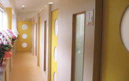 清潔で広々とした空間と、細やかな気配りが行き届いた院内