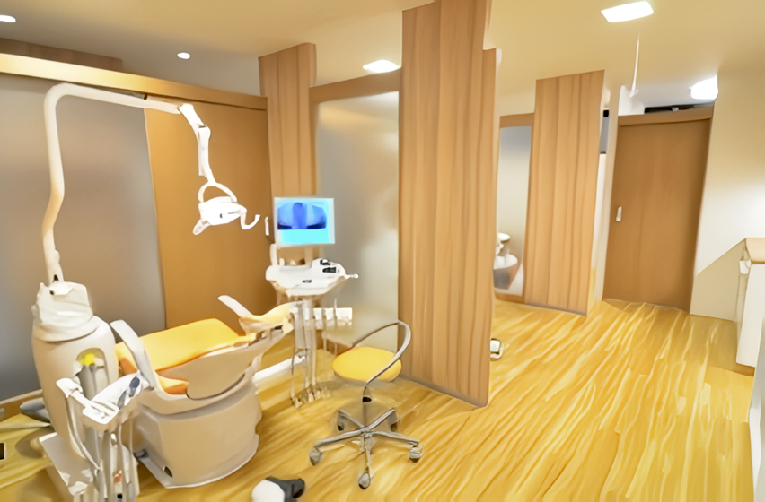 ①外観②待合室③診療スペース