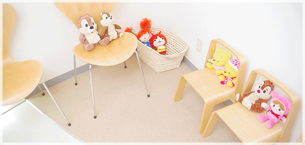 ①診療室②待合室③受付