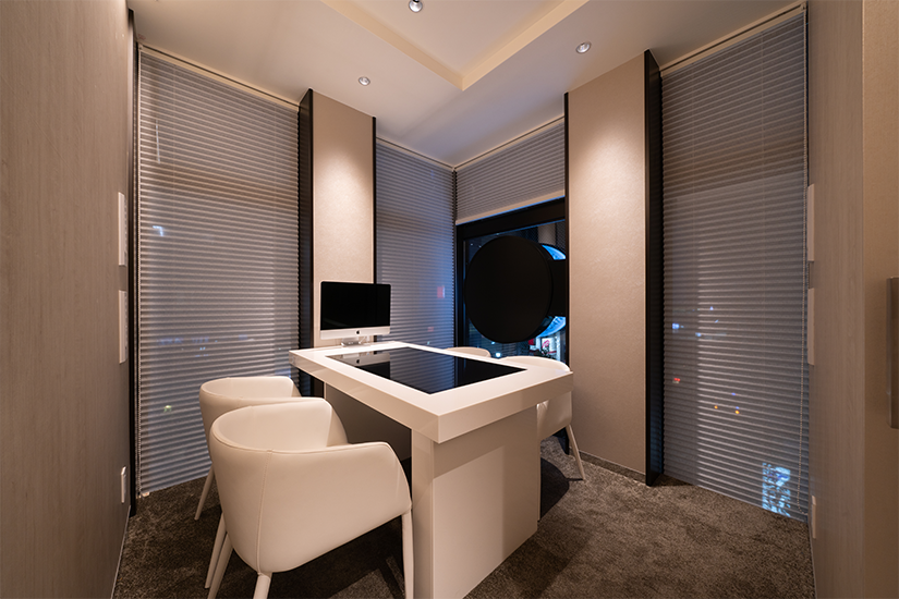 ①受付②カウンセリングルーム③診療室