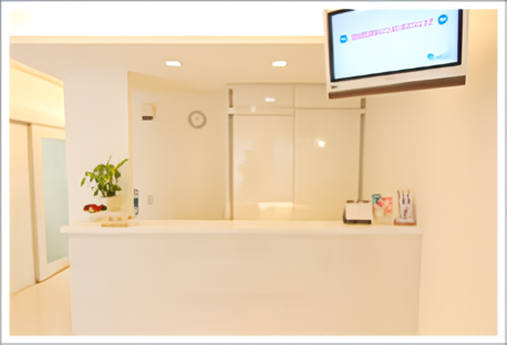 受付にはテレビや雑誌もあるため、待ち時間も楽しめるようになっています