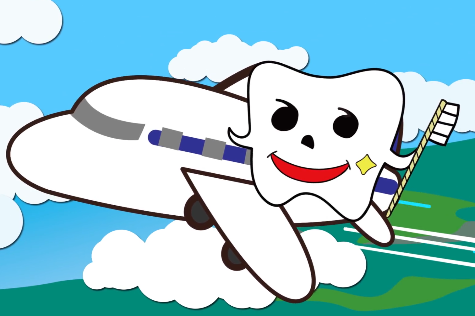 医院のマスコットは、乗り物恐怖症克服の願いが込められています