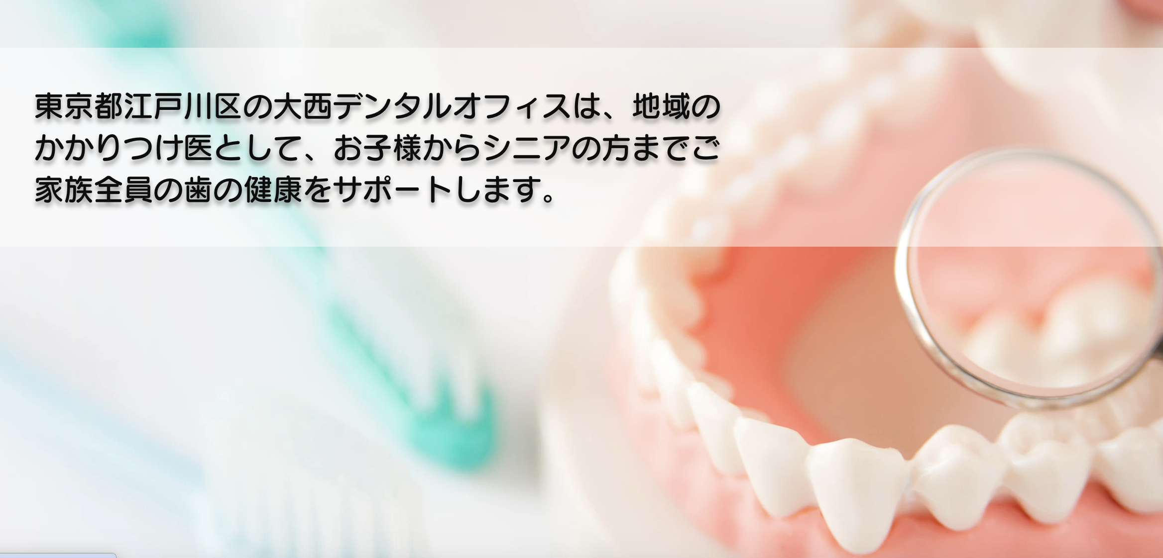 【小児歯科専門医 在籍】【予防診療重視】家族みんなが安心して通える葛西駅近くの大西デンタルオフィス