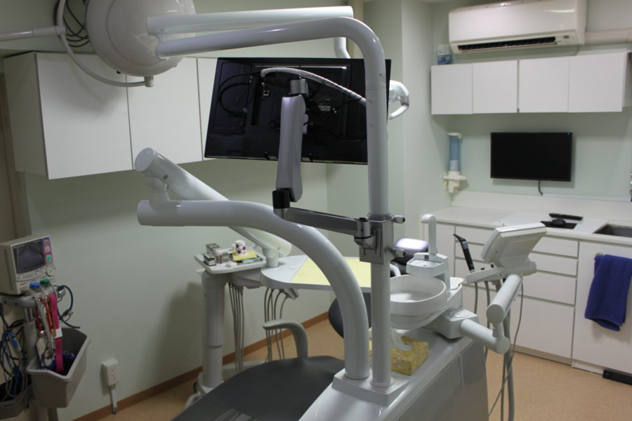 ①診療室②レーザー治療器③口腔外バキューム