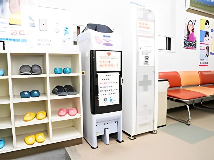 ①医院外観②玄関③キッズルーム