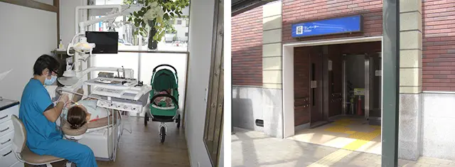 お子様が歯科治療に慣れることを第一に考えた対応が行われています
