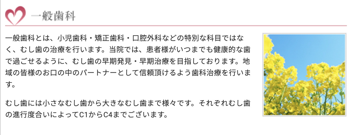 虫歯の早期発見と治療を重視し、小さなトラブルの段階で解消できるよう丁寧な診療を行っています
