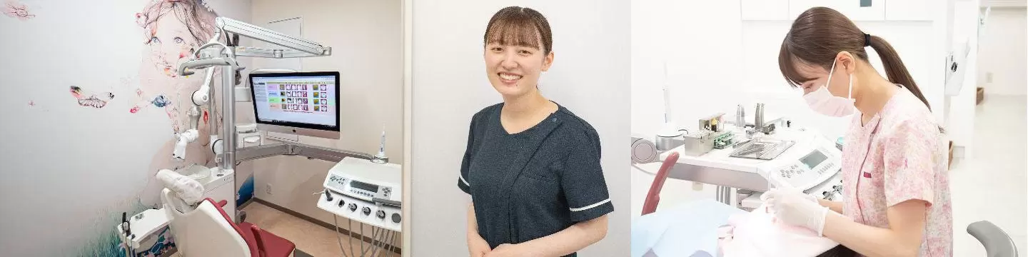 ①安心・安全な治療のために ②院内風景 ③院長 母の言葉