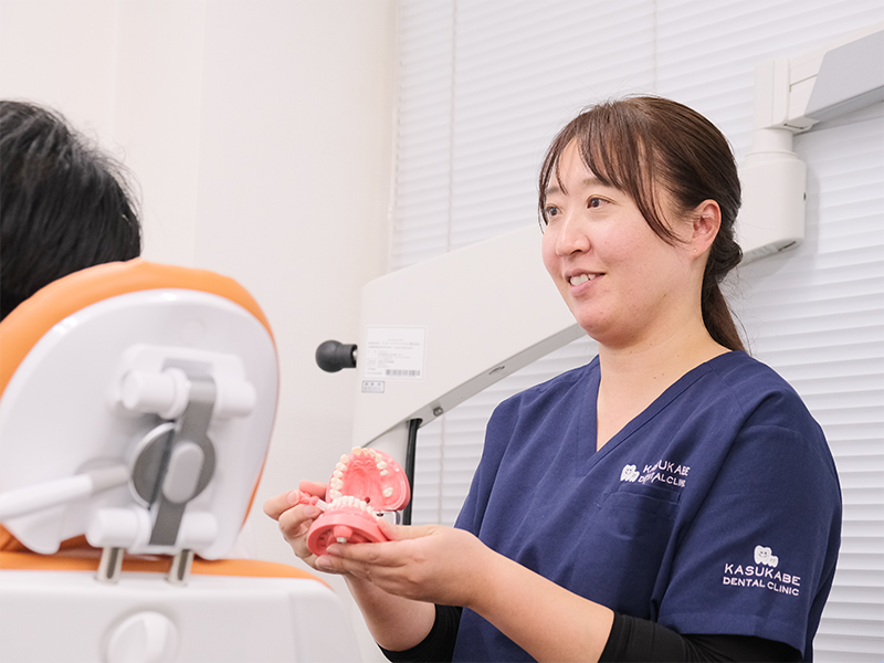 歯科衛生士による正しい歯みがきの指導を行っています