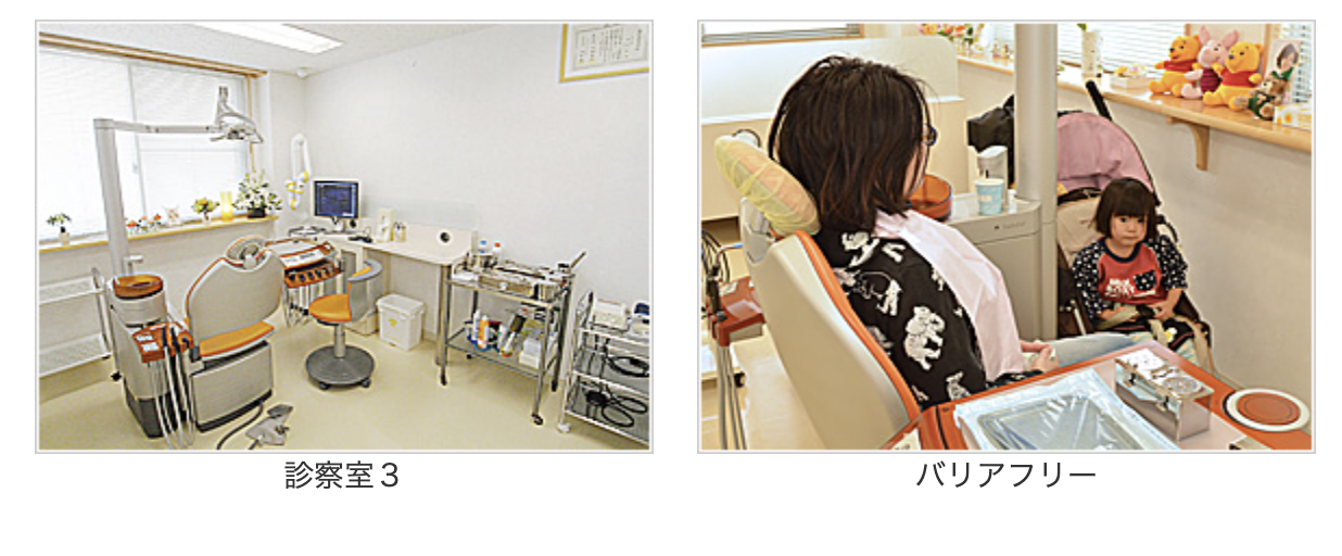 ①丁寧な治療・わかりやすい説明 ②診療室・バリアフリー ③診療時間