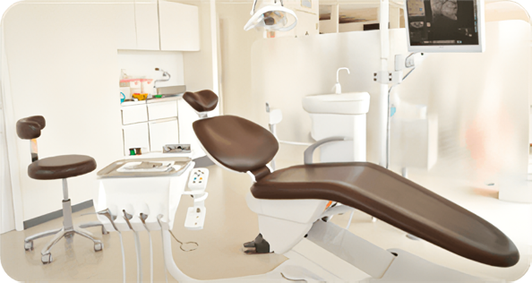 ①外観②受付③診療スペース