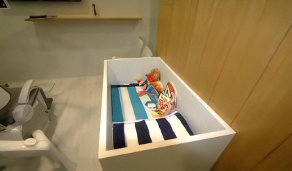 ベビーベッド完備で小さなお子様連れでも通いやすい