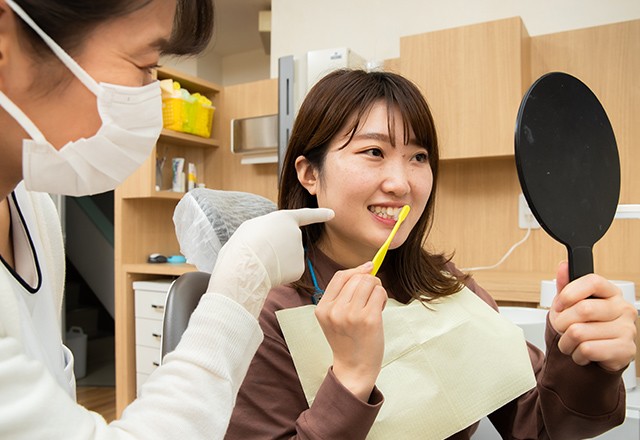 丁寧なブラッシング指導