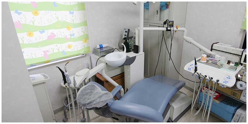 ①診療室②待合室③医院外観