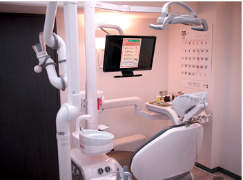 ①受付、②治療の様子、③ユニット