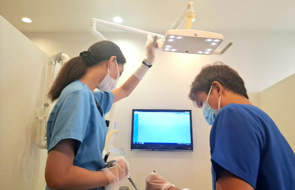 ①受付②治療室③治療風景