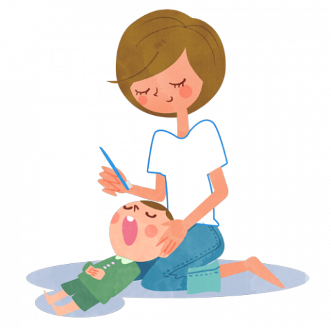 フッ素塗布とブラッシング指導を行っています