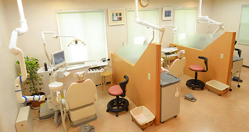 川島歯科医院 ①外観②受付③診察室